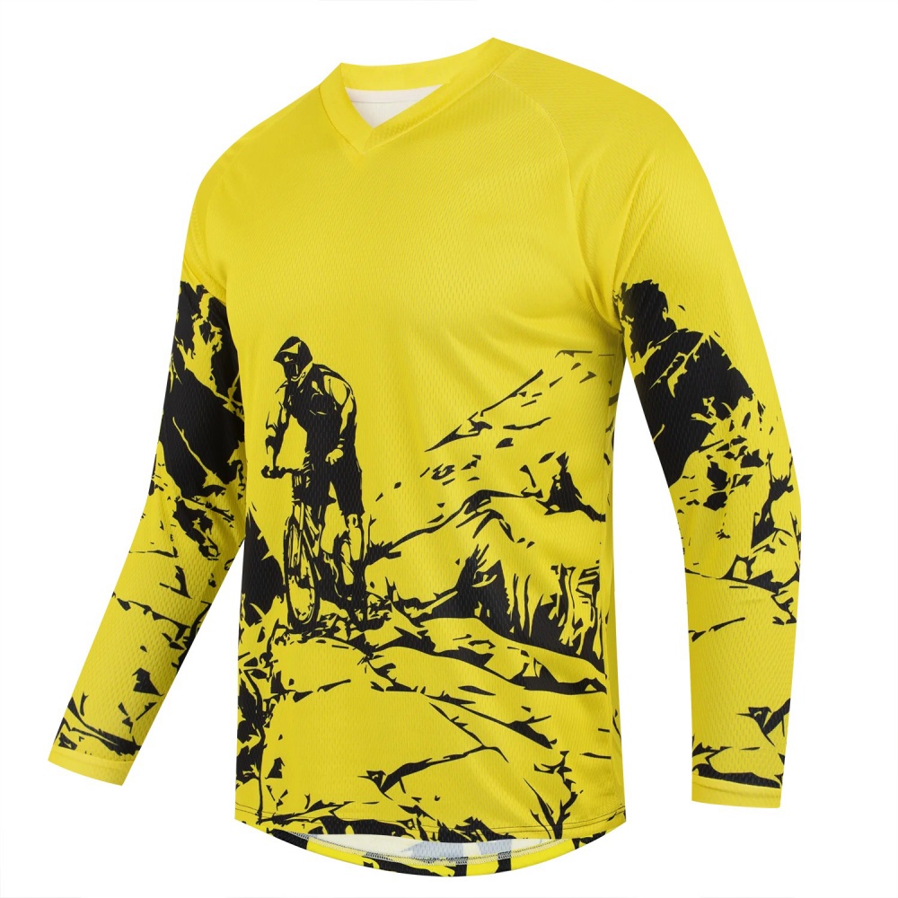 Outdoor Sportswear - قميص رياضي طويل الأكمام للرجال مطبوع