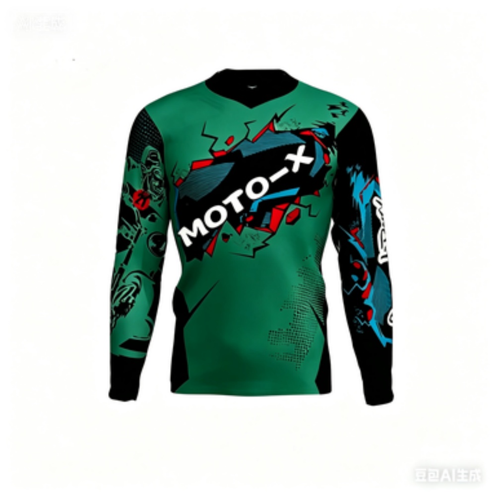 Outdoor Sportswear - قميص رياضي بأكمام طويلة بتصميم MOTO-X،