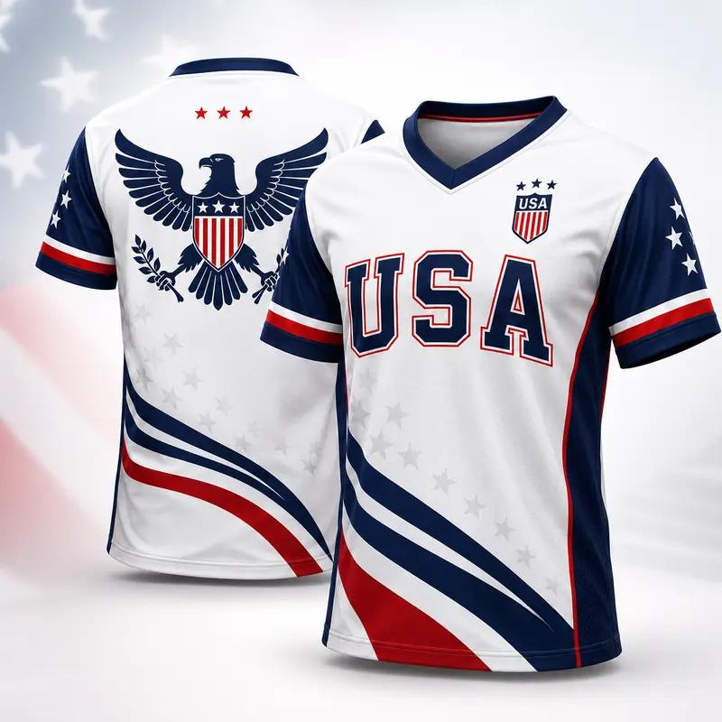 Outdoor Sport Usa - قميص تدريب رجالي بتصميم نسر الولايات