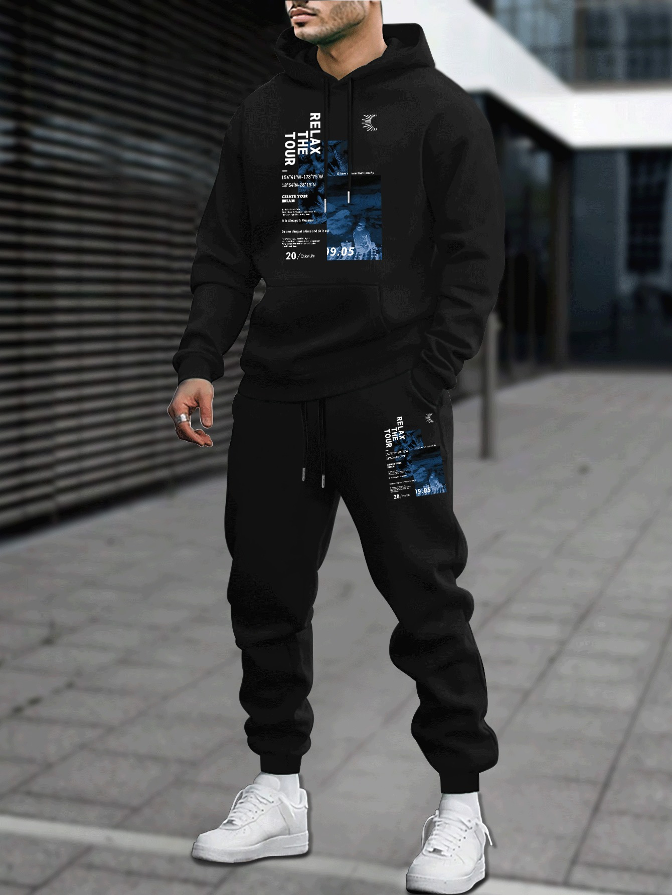 Outdoor Sport Hoodie - طقم رياضي رجالي من قطعتين للخريف