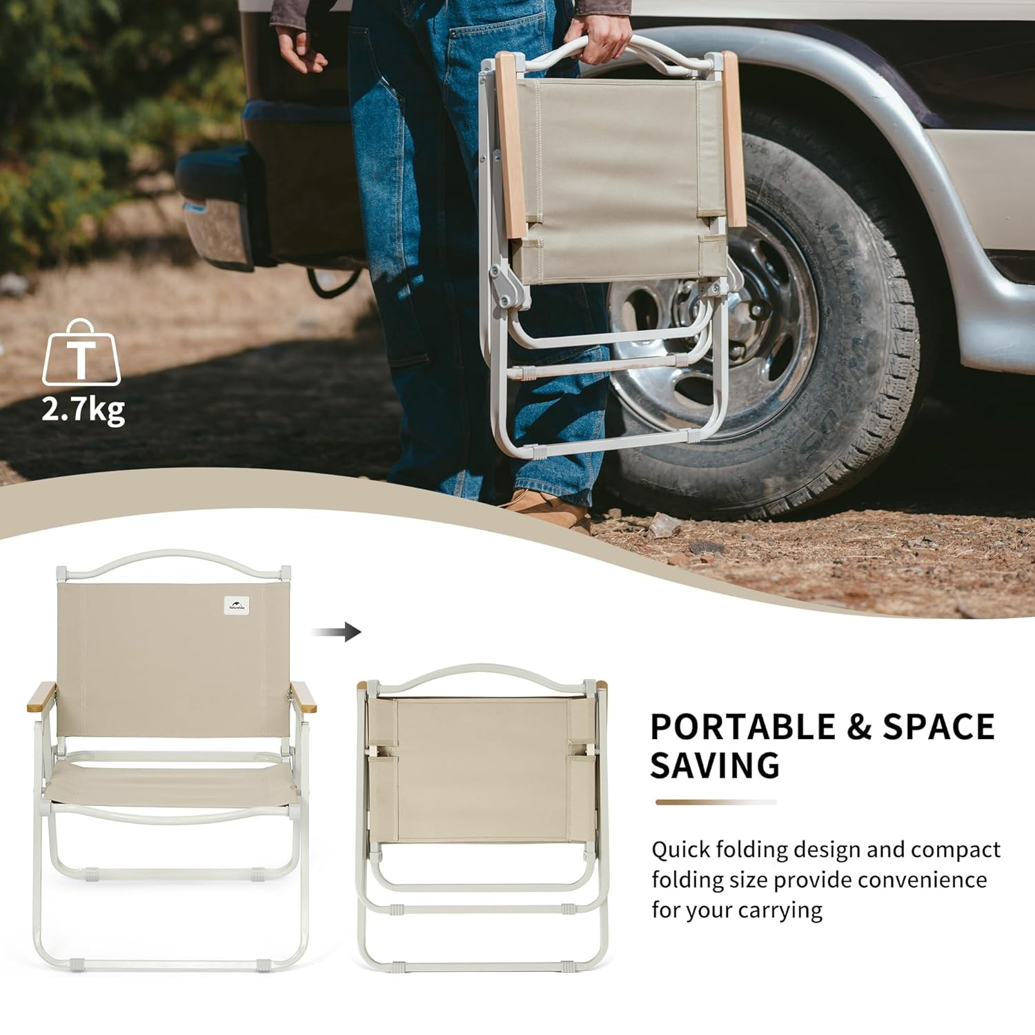 كرسي تخييم محمول من نيتشرهايك  - مراجعة Outdoor Sport Chairs وسعره